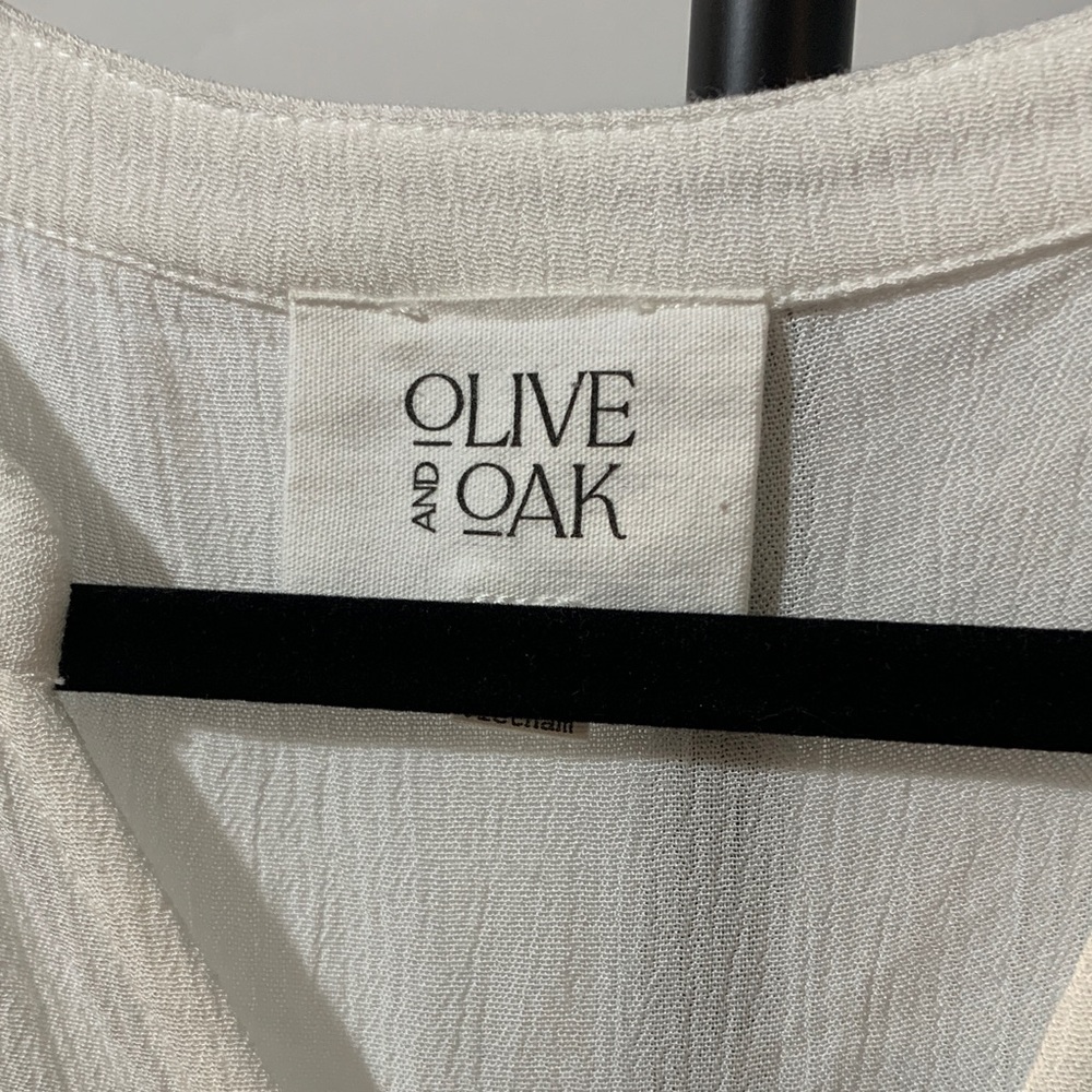 Olive & Oak Cream Gauze Tie Front Blouse | Boho Capsule Top | Size Small - Picture 3 of 4